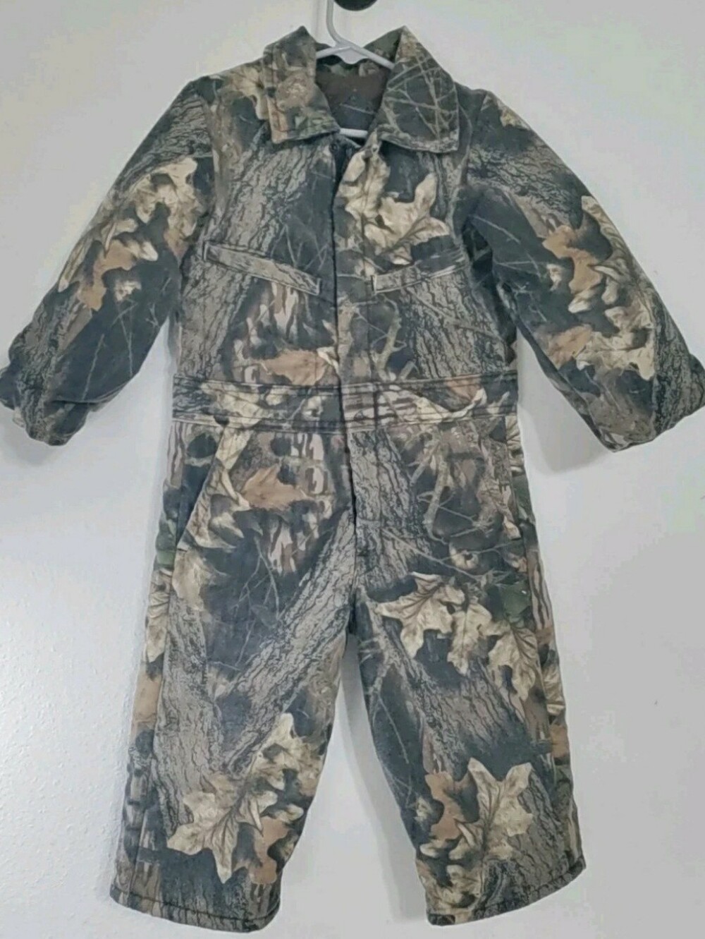 Vtg. Wolf Mountain Hunting Wear Camo Jumpsuit Insulated Young Child Size 4  USA